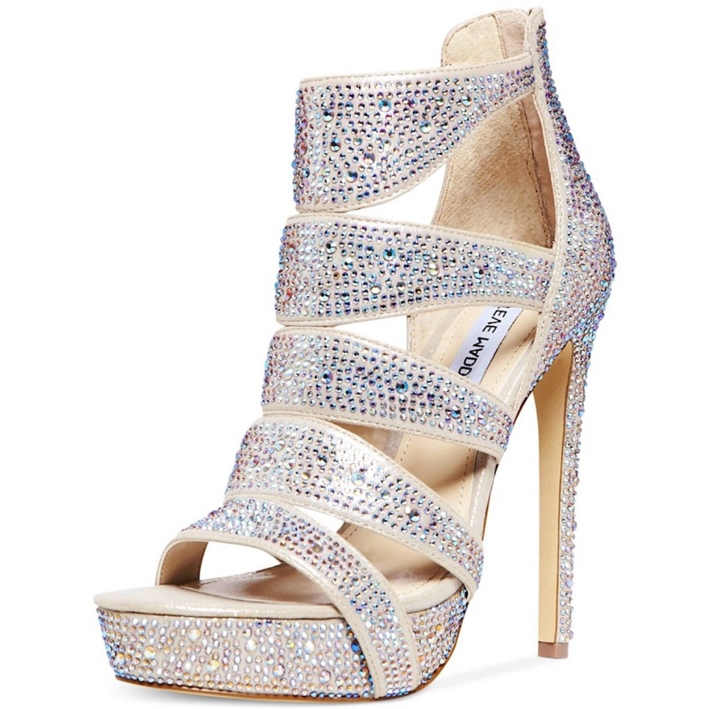 Steve Madden Spycee Crystal Platform Sandals Size 7.5